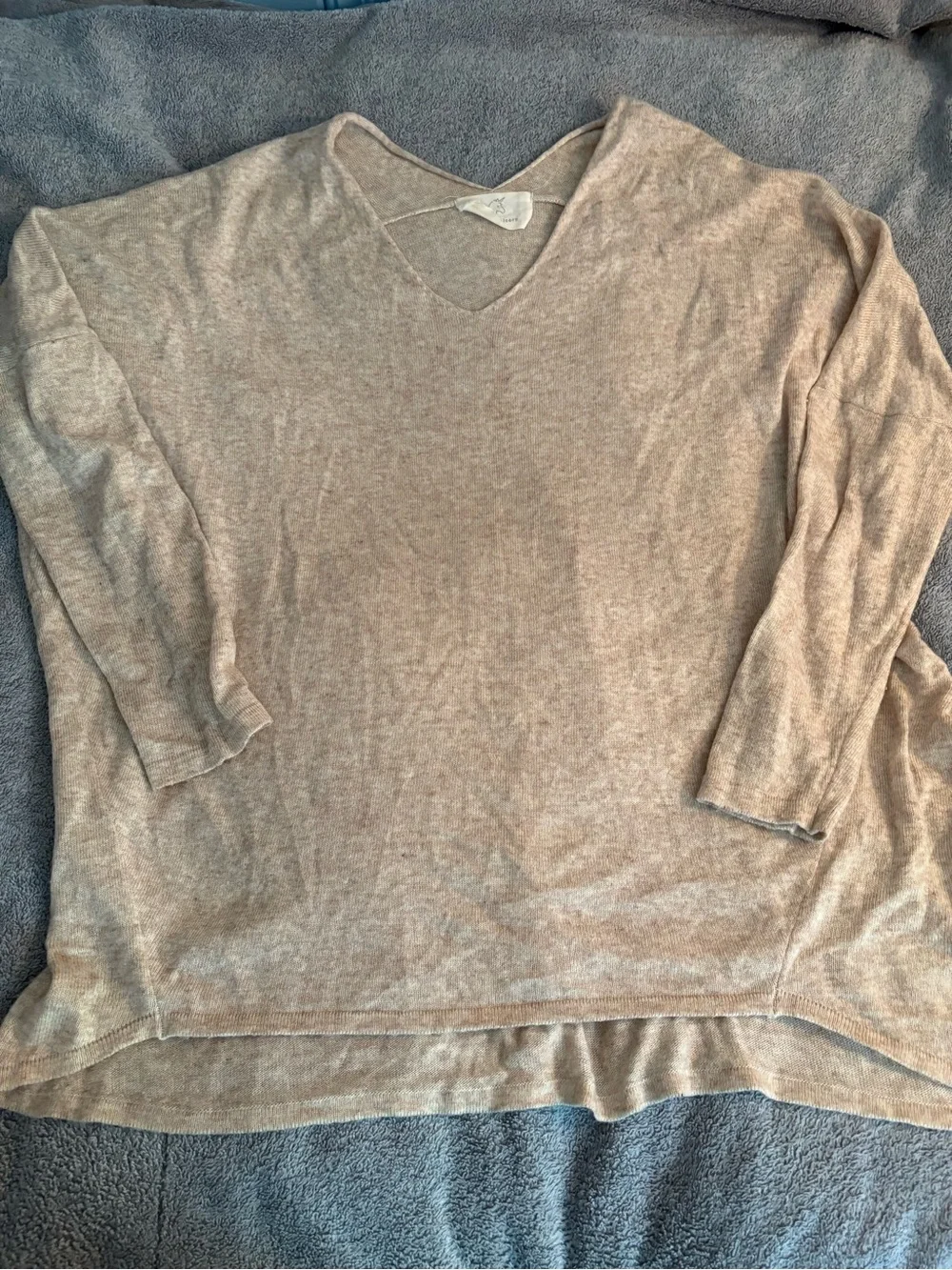 Hyped Unicorn Oversized Sweater Tunic Sweater M/L 5% Wool Pale Brown/Tan